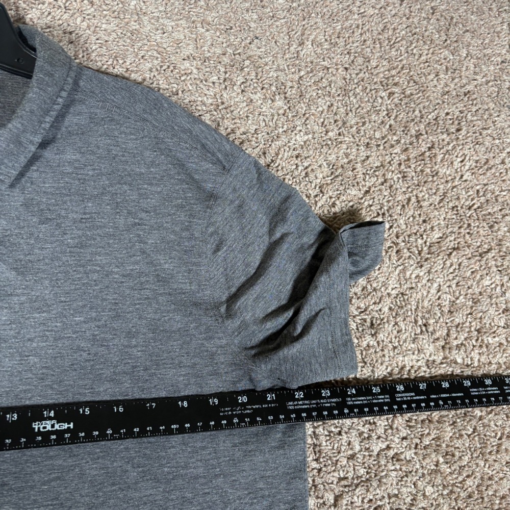 Lululemon Mens Evolution Polo Shirt Heathered Grey Short Sleeve Size XL - Picture 4 of 8
